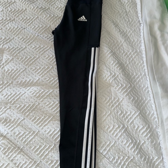 adidas Pants - Adidas Women Black Joggers with White Stripes